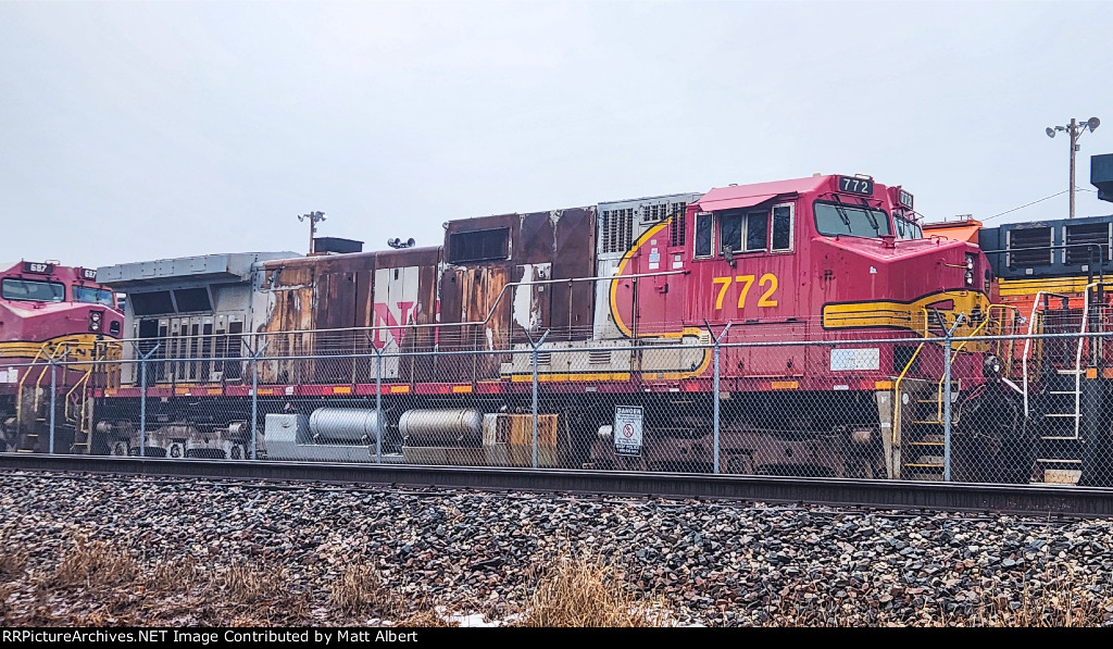 BNSF 772 caught fire on a grain train in Montana several years ago and hasnt seen much attention since.
